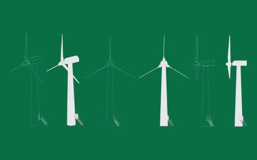 風車の構造イメージ　出典：iStock