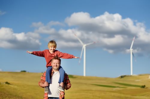 風力発電所がある未来のイメージ　出典：iStock
